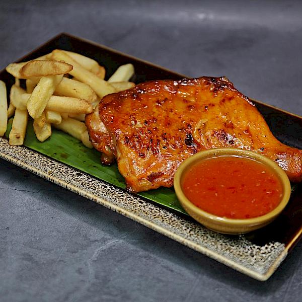 Grilled chicken thigh with French Fries