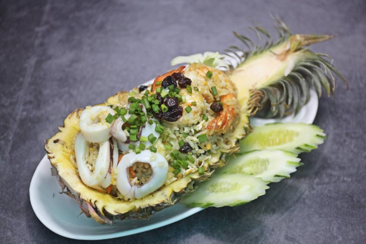 Fried Rice in Pineapple with Seafood